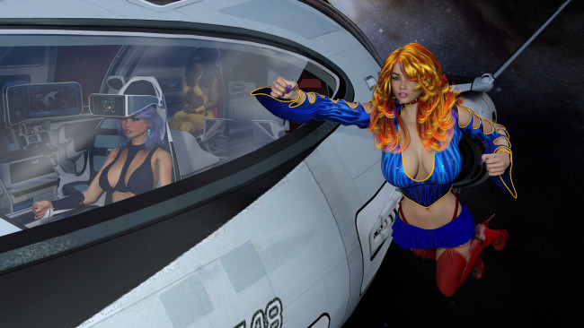 Обои картинки фото 3д графика, фантазия , fantasy, девушка, фон, взгляд