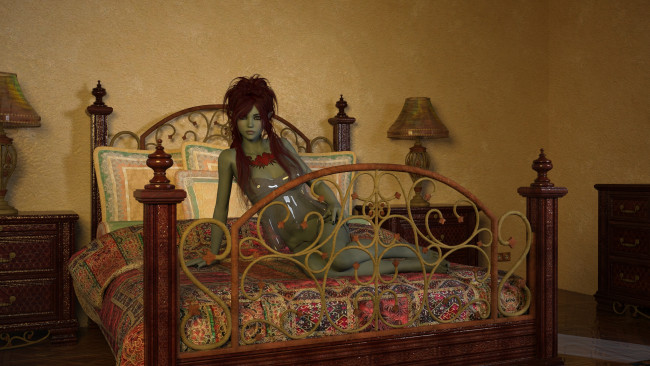 Обои картинки фото 3д графика, люди , people, взгляд, фон, девушка