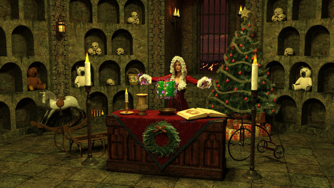 Обои картинки фото 3д графика, праздники , holidays, фон, взгляд, девушка