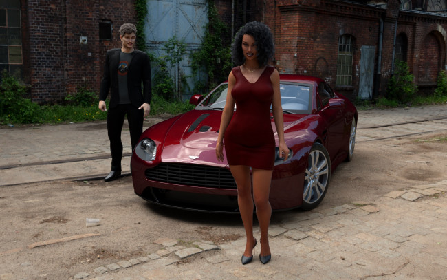 Обои картинки фото 3д графика, люди , people, фон, взгляд, девушка