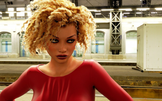 Обои картинки фото 3д графика, портрет , portraits, фон, взгляд, девушка