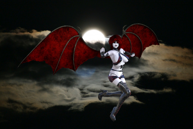 Обои картинки фото 3д графика, существа , creatures, фон, взгляд, девушка