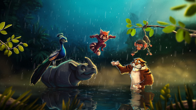 Обои картинки фото рисованное, животные, jungle