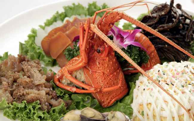 Обои картинки фото еда, рыбные блюда,  с морепродуктами, китайская, кухня, лобстер