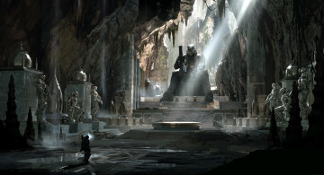 Картинка видео+игры anthem статуи человек храм луч