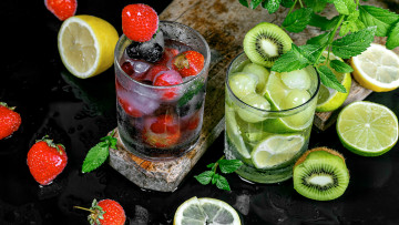 Картинка еда напитки ягоды фрукты мята