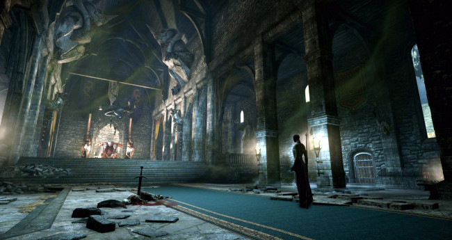 Обои картинки фото видео игры, ---другое, зал, труп, фигура