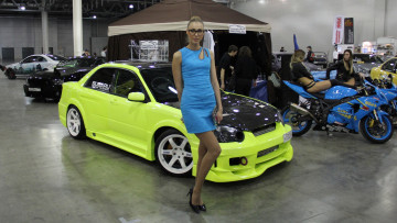 обоя автомобили, -авто с девушками, subaru