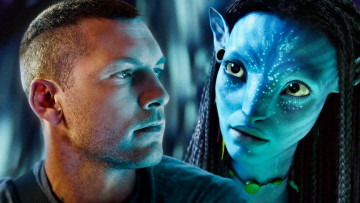 обоя avatar, кино, фильмы, neytiri, jake, sully, sam, worthington