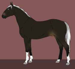 Картинка рисованные животные лошади лошадь