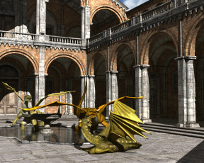 Картинка 3д графика fantasy фантазия драконы