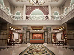 Картинка 3д графика realism реализм зал балкон