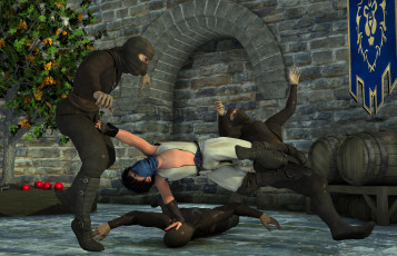 Картинка 3д графика people люди драка