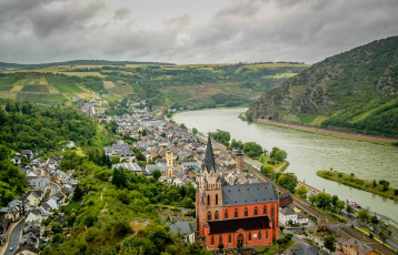 Картинка санкт гоар германия города панорамы дома река собор