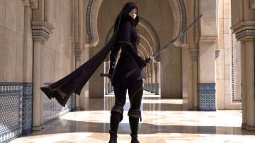 Картинка 3д графика amazon амазонки девушка самурай