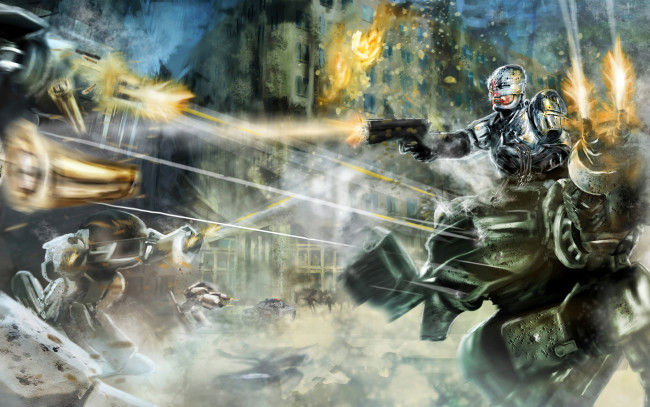 Обои картинки фото robocop, рисованные, комиксы, робот-полицейский