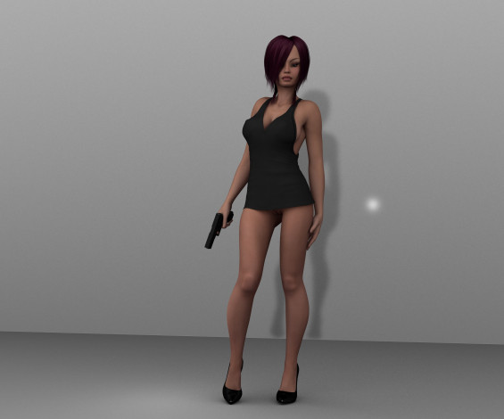 Обои картинки фото 3д графика, fantasy , фантазия, оружие, взгляд, девушка