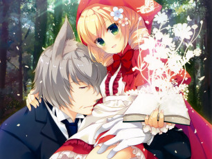 Картинка аниме животные +существа волк красная шапочка