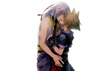 Картинка аниме kingdom+hearts kingdom hearts парни нежность