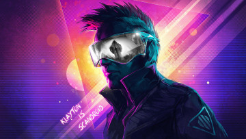 Картинка музыка -другое celldweller monochrome guy neon scandroid pink