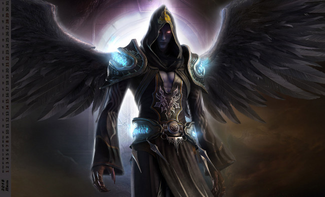 Обои картинки фото календари, фэнтези, крылья, человек