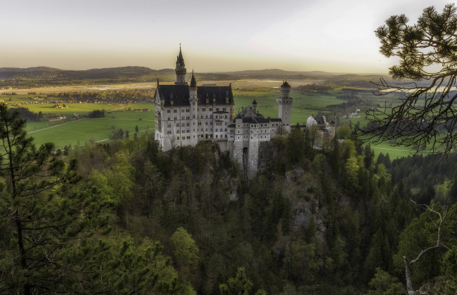 Обои картинки фото slot neuschwanstein, города, замок нойшванштайн , германия, простор