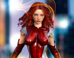 Картинка 3д+графика люди+ people девушка взгляд фон