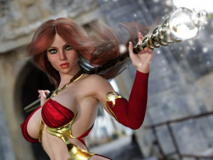 Картинка 3д+графика фантазия+ fantasy девушка взгляд фон