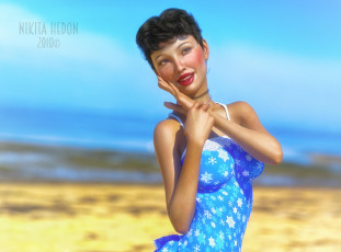 Картинка 3д+графика люди+ people фон взгляд девушка