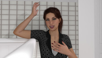 обоя 3д графика, фантазия , fantasy, девушка, взгляд, фон