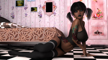 Картинка 3д+графика люди+ people фон взгляд девушка