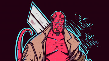 Картинка рисованное комиксы hellboy