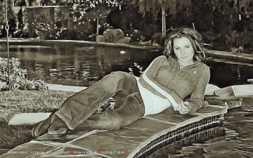 Картинка календари компьютерный+дизайн бассейн лежать взгляд девушка