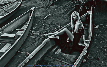 Картинка календари компьютерный+дизайн девушка лодка сидеть