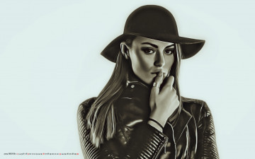 Картинка календари компьютерный+дизайн девушка шляпа взгляд лицо