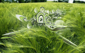 Картинка разное компьютерный+дизайн поле колосья паутины объекты