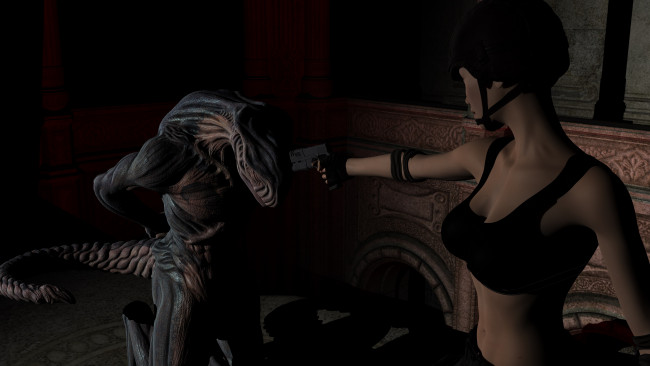 Обои картинки фото 3д графика, фантазия , fantasy, взгляд, фон, девушка