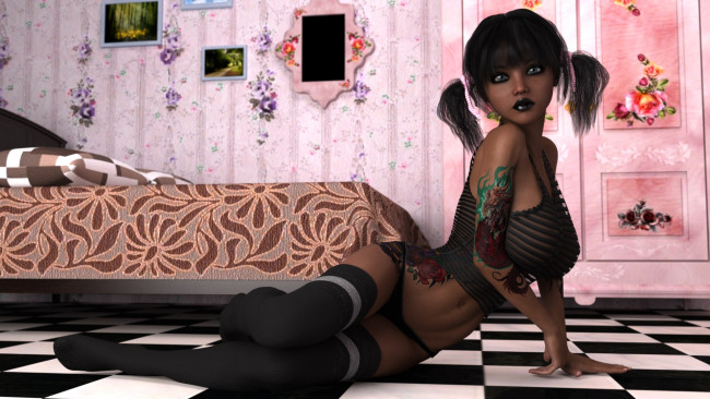 Обои картинки фото 3д графика, люди , people, фон, взгляд, девушка