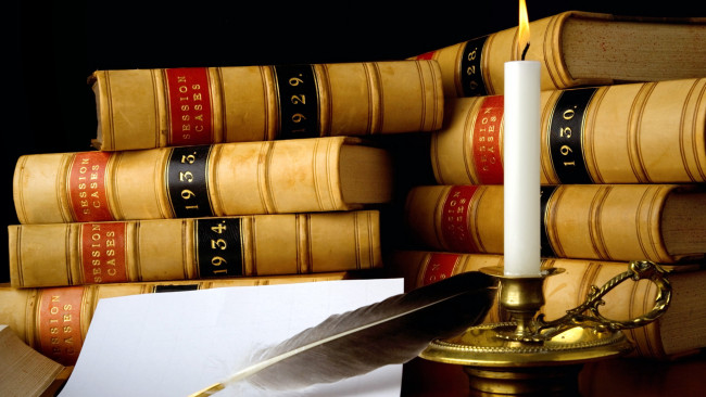 Обои картинки фото разное, канцелярия,  книги, свеча, перо, книги