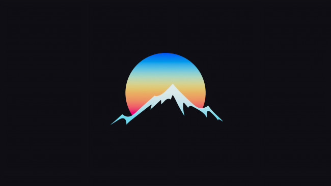 Обои картинки фото векторная графика, природа , nature, луна, гора