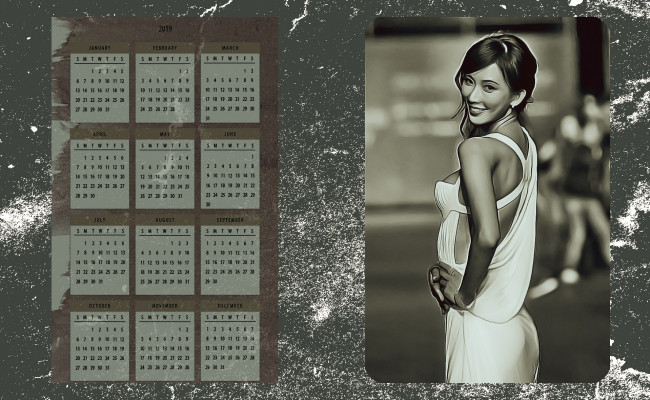 Обои картинки фото календари, компьютерный дизайн, профиль, улыбка, девушка
