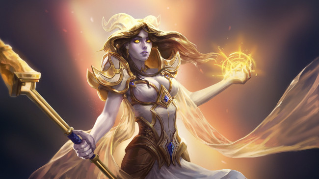 Обои картинки фото видео игры, world of warcraft, девушка, фон, магия