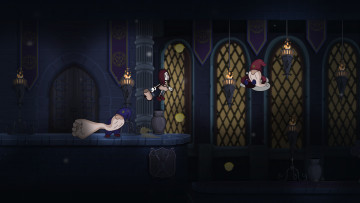 обоя видео игры, fearmonium, человечки, факелы, замок