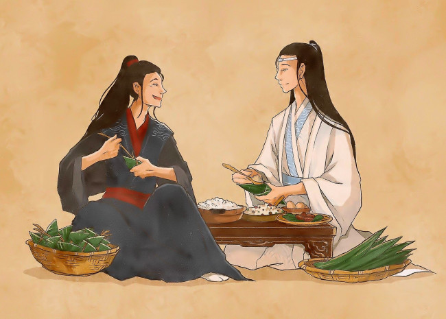 Обои картинки фото рисованное, кино,  мультфильмы, лань, ванцзы, вэй, усянь, еда