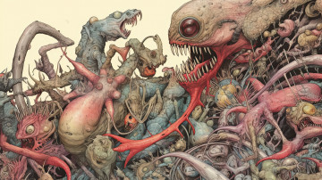 Картинка фэнтези существа нейросети графика нейроарт ai art нейронные сети рисунки нейро искусство