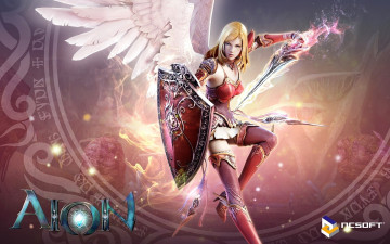Картинка видео+игры aion девушка ангел оружие щит