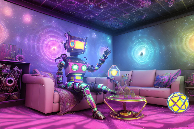 Обои картинки фото фэнтези, роботы,  киборги,  механизмы, нейросети, графика, нейроарт, ai, art, нейронные, сети, рисунки, нейро, искусство, робот, чилит