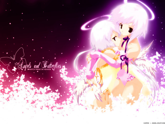 Обои картинки фото аниме, angels, demons, девушка, крылья, ангел, нимб