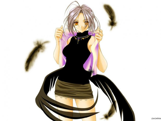 Обои картинки фото аниме, angels, demons, девушка, крылья, ангел, падший