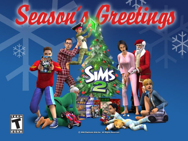 Обои картинки фото sims, crismas, видео, игры, the